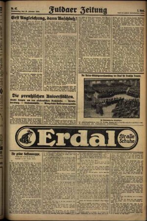 Zweite Ausgabe vom Donnerstag, den 20. Februar 1930.