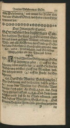 Das Zwantzigste Capitel. Gott bekehret den bußfertigen Sünder ...