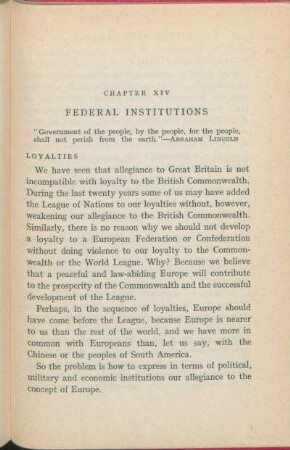 Chapter XIV. Federal Institutions