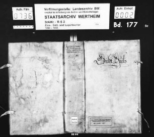 Gültbuch über die jährlich zu Reicholzheim fallende Gült ..., renoviert ... anno 1629 (mit Vornamenregister)