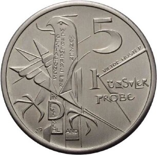 Künstlerprobe von Victor Huster für eine 5 Mark-Münze auf den 200. Todestag Friedrichs des Großen
