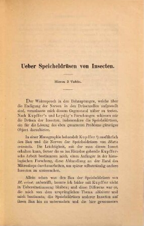 Über Speicheldrüsen von Insecten : Inaugural-Dissertation