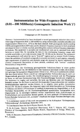 Instrumentation for wide-frequency-band (0.01 - 100 Millihertz) geomagnetic induction work