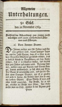 91 Stück. d. 22. November 1769.