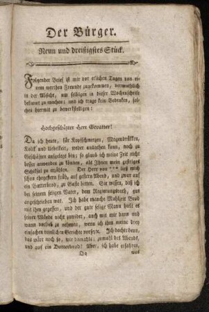 Neun und dreißigstes Stück. - Fünf und vierzigstes Stück.