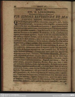 Epist. IV. Dn. D. Loescheri