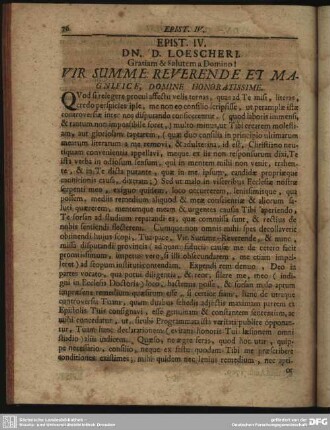 Epist. IV. Dn. D. Loescheri