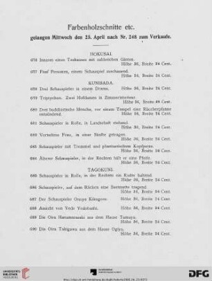 Farbenholzschnitte etc. (Nr. 676-705)