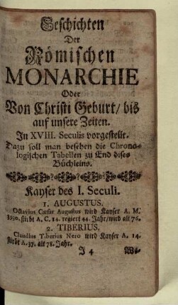 Geschichten der roemischen Monarchie