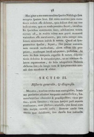 Sectio II. Historia generalis, & diagnosis.