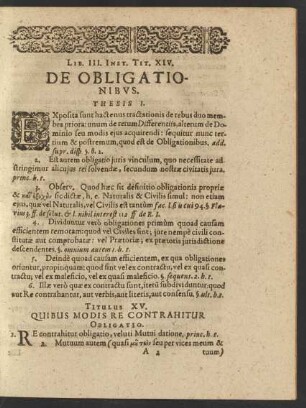Lib. III. Inst. Tit. XIV. De Obligationibus.