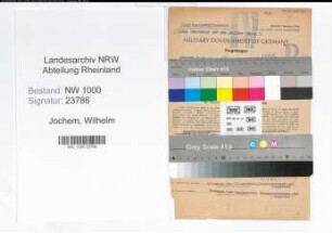 Entnazifizierung Wilhelm Jochem, geb. 12.12.1875 (Bahnamtmann)