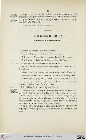 Séance du Comité du 4 août 1879