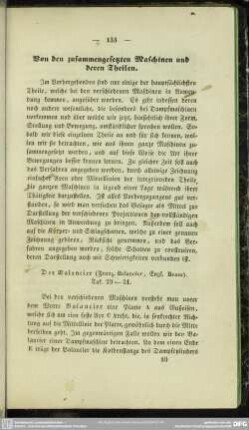 Von den zusammengesetzten Maschinen und deren Theilen