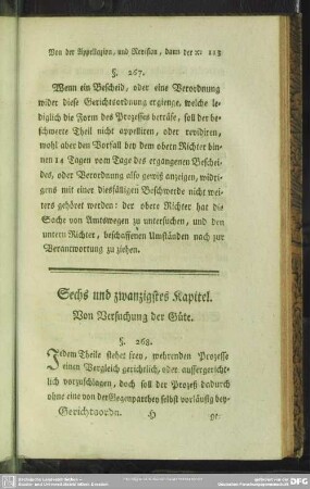 Sechs und zwanzigstes Kapitel. Von Versuchung der Güte