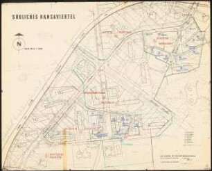 Hansaviertel Grünflächen südliches Hansaviertel. Interbau Berlin 1957: Lageplan 1:1000