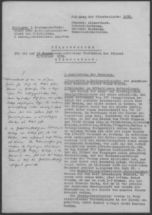 Allmersbach: Pfarrbericht 1936