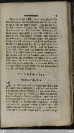 VI. Abschnitt. Antwortschreiben