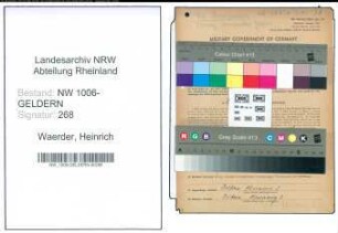 Entnazifizierung Heinrich Waerder , geb. 20.02.1899 (Angestellter)