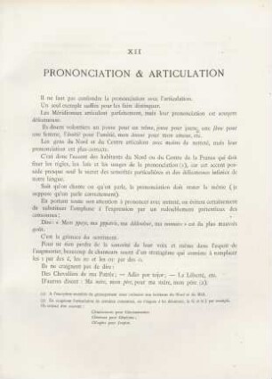 XII. Prononciation et articulation