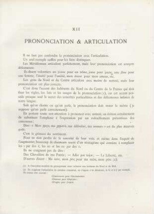 XII. Prononciation et articulation