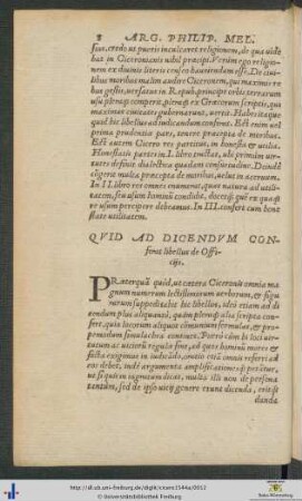 Quid Ad Dicendum Conferat libellus de Officijs