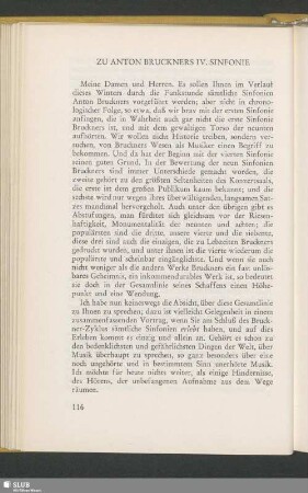 Zu Anton Bruckners IV. Sinfonie