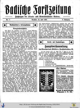 Nr. 7, 15. Juli 1930
