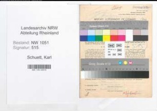 Entnazifizierung Karl Schuett , geb. 04.02.1910 (Kraftfahrer)