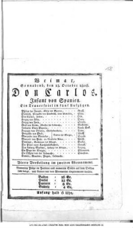 Don Carlos. Infant von Spanien