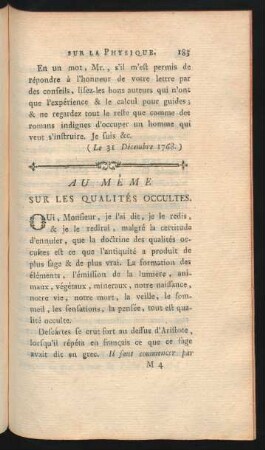 Au Même sur les Qualités Occultes