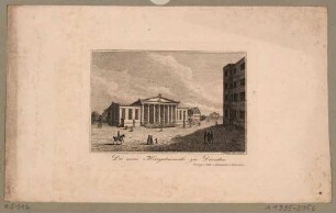 Die Altstädtische Hauptwache (Schinkelwache) in Dresden, 1832 gebaut, Blick nach Nordwesten