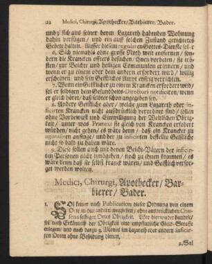 Medici, Chirurgi, Apothecker / Barbierer / Bader.