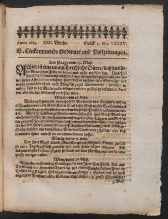 1665.22: Berlin: Einkommende Ordinari Postzeitungen