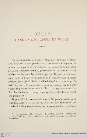Fouilles dans la Nécropole de Vulci