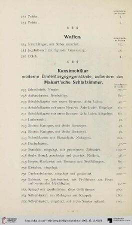 Kunstmobiliar (Nr. 237-297)