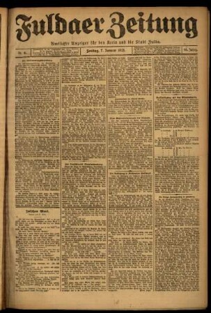 Ausgabe vom Freitag, den 07. Januar 1921.