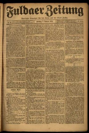 Ausgabe vom Freitag, den 07. Januar 1921.