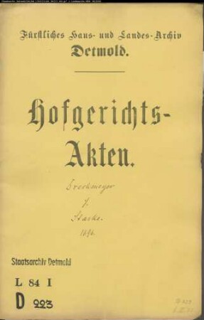 Dreckmeier, Margarete Ermgart, Witwe Wasserbach gegen Stadtsekretär Hermann Starke - Schuldforderung