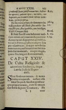 Caput XXIV. De Cultu Religioso & adoratione Sanctorum, deque Latria, Dulia & Hyperdulia.