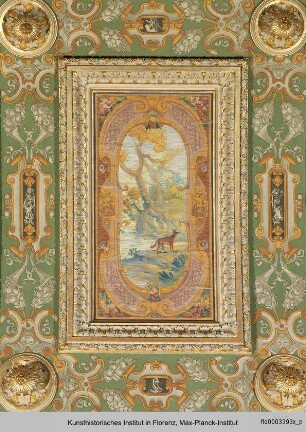 Deckendekoration des Salone Verde : Fuchs auf einer Lichtung