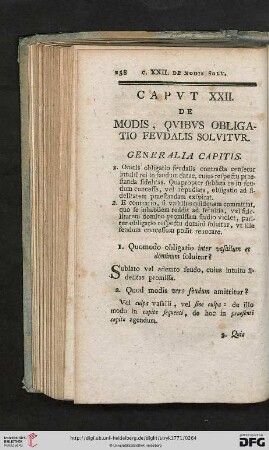 Caput XXII: De modis, quibus obligatio feudalis solvitur