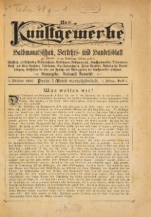 Das Kunstgewerbe : ill. Halbmonatsschau. 1. 1890/91