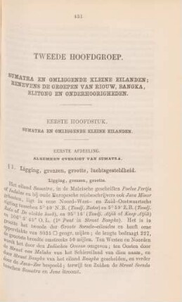 Tweede hoofdgroep. Sumatra en omliggende kleine eilanden ; benevens de groeppen van Riouw, Bangka, Blitong en onderhoorigheden