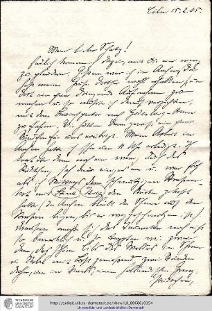 Brief vom 15.02.1905