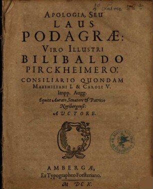Apologia, seu laus podagrae