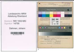 Entnazifizierung Johann Dahmen , geb. 18.05.1906 (Landwirt)