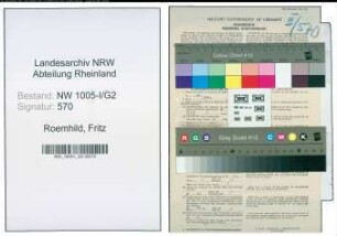 Entnazifizierung Fritz Roemhild , geb. 10.11.1901 (Feuerwehrmann)