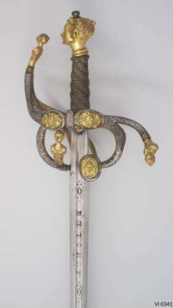 Rapier / Garnitur bestehend aus Rapier, Dolch, Dolchscheide und Messer