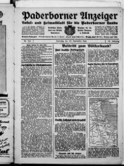 Paderborner Anzeiger : Lokal- und Heimatzeitung für das gesamte Paderborner Land : Tageszeitung für Jedermann : Publikationsorgan vieler Behörden